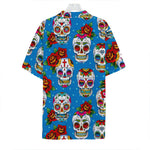 Rose Sugar Skull Pattern Print Hawaiian Shirt