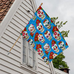 Rose Sugar Skull Pattern Print House Flag