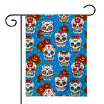 Rose Sugar Skull Pattern Print House Flag