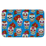 Rose Sugar Skull Pattern Print Indoor Door Mat