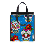 Rose Sugar Skull Pattern Print Insulated Lunch Tote