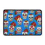 Rose Sugar Skull Pattern Print Kitchen Mat