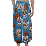 Rose Sugar Skull Pattern Print Lantern Pants