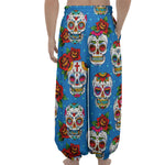 Rose Sugar Skull Pattern Print Lantern Pants
