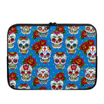 Rose Sugar Skull Pattern Print Laptop Sleeve
