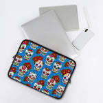 Rose Sugar Skull Pattern Print Laptop Sleeve