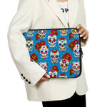 Rose Sugar Skull Pattern Print Laptop Sleeve