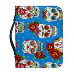 Rose Sugar Skull Pattern Print Leather Bible Cover