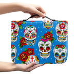 Rose Sugar Skull Pattern Print Leather Bible Cover