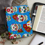 Rose Sugar Skull Pattern Print Leather Bible Cover