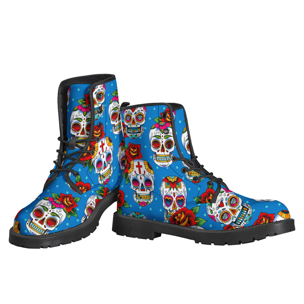 Rose Sugar Skull Pattern Print Backpack