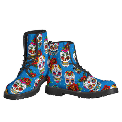 Rose Sugar Skull Pattern Print Backpack