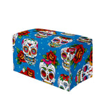 Rose Sugar Skull Pattern Print Leather Tissue Box Cover
