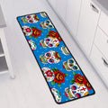 Rose Sugar Skull Pattern Print Long Kitchen Mat