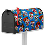 Rose Sugar Skull Pattern Print Mailbox Cover
