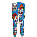 Rose Sugar Skull Pattern Print Men's Leggings