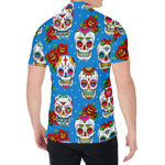 Rose Sugar Skull Pattern Print Men's Shirt