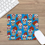 Rose Sugar Skull Pattern Print Mouse Pad