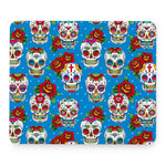 Rose Sugar Skull Pattern Print Mouse Pad