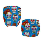 Rose Sugar Skull Pattern Print Office Chair Cover