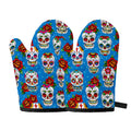 Rose Sugar Skull Pattern Print Oven Mitts