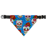 Rose Sugar Skull Pattern Print Over The Collar Dog Bandana