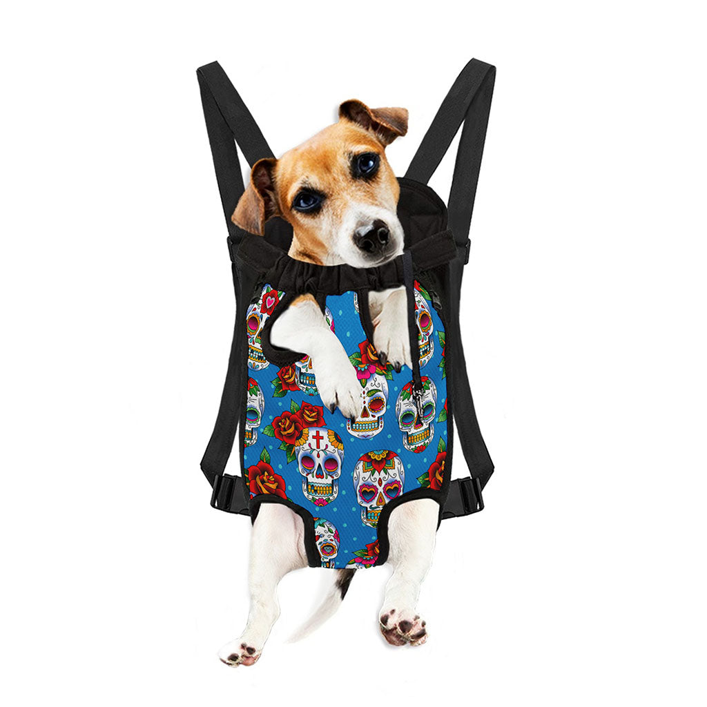 Rose Sugar Skull Pattern Print Pet Carrier Backpack