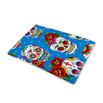 Rose Sugar Skull Pattern Print Pet Cooling Mat Cover