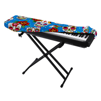 Rose Sugar Skull Pattern Print Piano Keyboard Cover