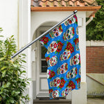 Rose Sugar Skull Pattern Print Polyester Flag