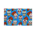Rose Sugar Skull Pattern Print Polyester Flag