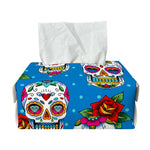 Rose Sugar Skull Pattern Print Rectangle Tissue Box Cover