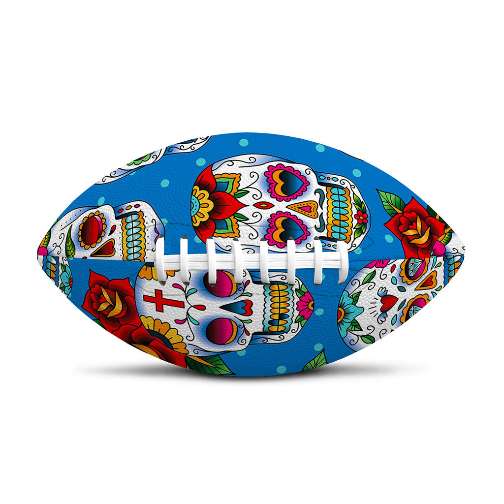 Rose Sugar Skull Pattern Print Rugby Ball