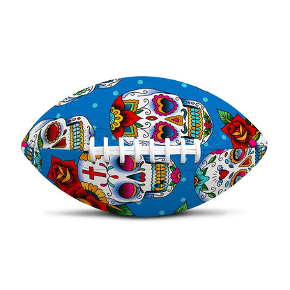 Rose Sugar Skull Pattern Print Rugby Ball
