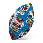 Rose Sugar Skull Pattern Print Rugby Ball