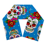 Rose Sugar Skull Pattern Print Scarf