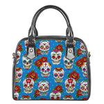 Rose Sugar Skull Pattern Print Shoulder Handbag