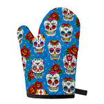 Rose Sugar Skull Pattern Print Single Oven Mitt