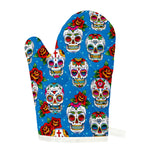 Rose Sugar Skull Pattern Print Single Oven Mitt