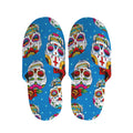 Rose Sugar Skull Pattern Print Slippers