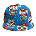 Rose Sugar Skull Pattern Print Snapback Cap