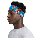 Rose Sugar Skull Pattern Print Sports Headband