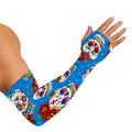 Rose Sugar Skull Pattern Print Sun Protection Arm Sleeves