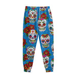 Rose Sugar Skull Pattern Print Sweatpants