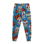 Rose Sugar Skull Pattern Print Sweatpants