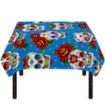 Rose Sugar Skull Pattern Print Tablecloth