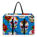 Rose Sugar Skull Pattern Print Utility Tote Bag