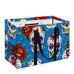 Rose Sugar Skull Pattern Print Utility Tote Bag