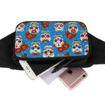 Rose Sugar Skull Pattern Print Waist Bag