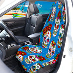 Rose Sugar Skull Pattern Print Waterproof Car Seat Cover